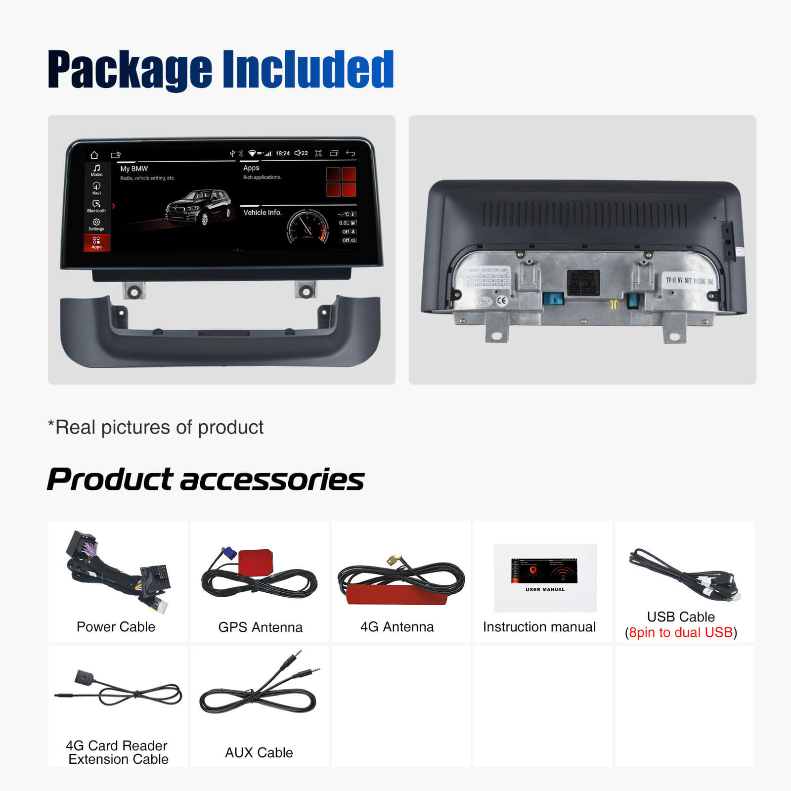 ESSGOO LZ0001 | Original & Android Dual System, 10.25-inch IPS Touchscreen - For BMW, Bluetooth 5 Apple CarPlay & Android Auto