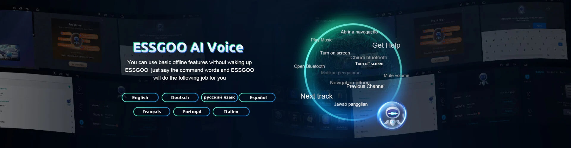 ESSGOO タッチスクリーン ヘッドユニット ESSGOO | Transform For Car Stereo Player, LED Light & Car Parts