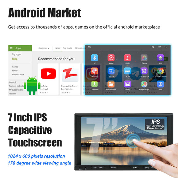 ESSGOO MP5 AR7001 | 2 DIN, 7-inch HD IPS Touchscreen Car Stereo, Bluetooth WiFi, CarPlay & Android Auto, FM