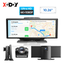 H30 10.26" Portable Wireless CarPlay & Android Auto Dash Cam, 4K Front Camera, GPS Module, FM, Fit All Vehicles-3