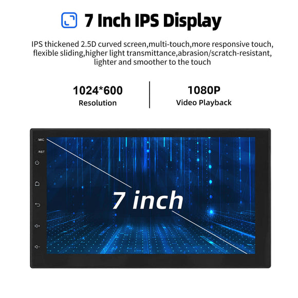 ESSGOO MP5 AR7001 | 2 DIN, Android 15 7-inch IPS Touchscreen Car Stereo, Bluetooth 5.0, Wireless CarPlay & Wireless Android Auto, FM