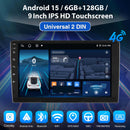 ESSGOO MP5 AR9001 | 2 DIN, Android 15 9-inch IPS HD Touchscreen Car Stereo, Bluetooth 5.0, Wireless CarPlay & Wireless Android Auto, FAN Cooling FM-1