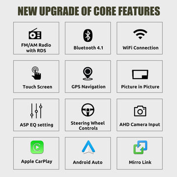ESSGOO MP5 AR7001 | Android 14, 7 Inch IPS Touchscreen - For GMC | Chevy |  Chevrolet, Bluetooth 4.1, Apple CarPlay & Android FM - 0