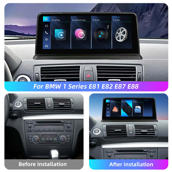 ESSGOO LZ0001 | Linux System, 10.25-inch IPS Touchscreen - For BMW 1 Series E81 E82 E87 E88, Bluetooth 5.2, Apple CarPlay & Android Auto