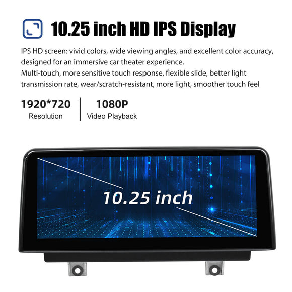 ESSGOO LZ0001 | Linux System, 10.25-inch IPS Touchscreen - For BMW 1 Series E81 E82 E87 E88, Bluetooth 5.2, Apple CarPlay & Android Auto