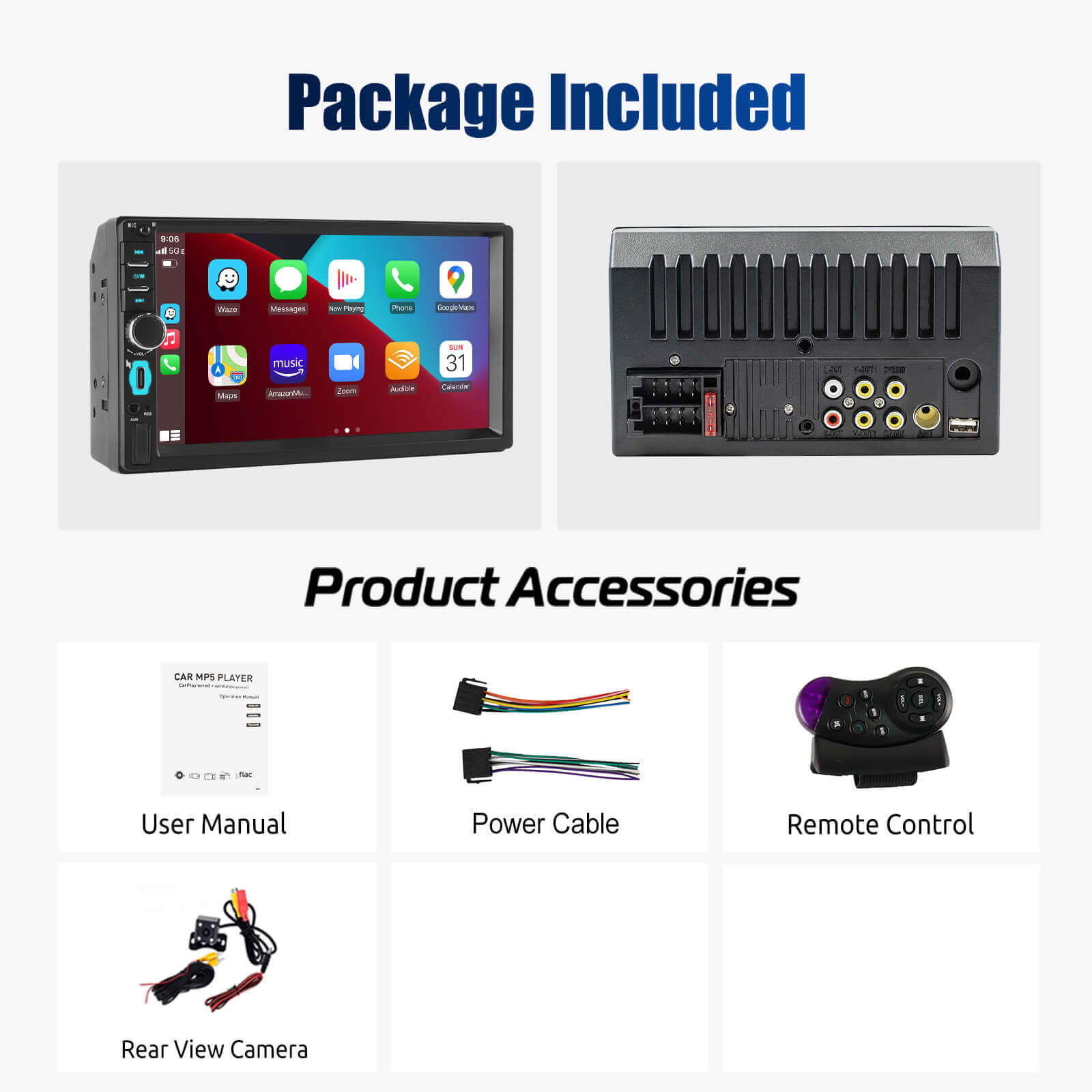 MP5 7018B | 2 DIN, WinCE system 7-inch HD IPS Touchscreen Car