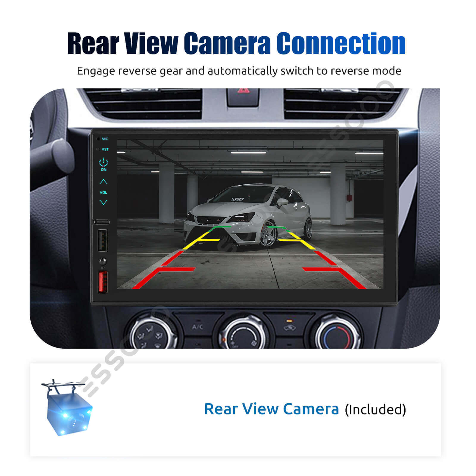 ESSGOO MP5 FS02W | 7 Inch HD Touchscreen 2 DIN, Bluetooth 5.1, Wired Apple CarPlay & Wired Android FM USB