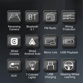 ESSGOO MP5 9333U | 2 DIN, Wince system 7-inch HD IPS Touchscreen Car Stereo, Bluetooth 5.1, Wired CarPlay & Wired Android Auto, FM USB TF AUX Type-C - 0