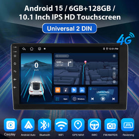 ESSGOO MP5 AR1001 | 2 DIN, Android 15 10.1-inch IPS HD Touchscreen Car Stereo, Bluetooth 5.0, Wireless CarPlay & Wireless Android Auto, FAN Cooling FM