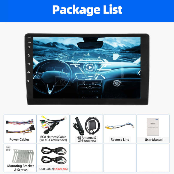 ESSGOO MP5 AR1001 | 2 DIN, Android 15 10.1-inch IPS HD Touchscreen Car Stereo, Bluetooth 5.0, Wireless CarPlay & Wireless Android Auto, FAN Cooling FM