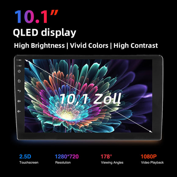 ESSGOO MP5 AR1001 | 2 DIN, Android 15 10.1-inch IPS HD Touchscreen Car Stereo, Bluetooth 5.0, Wireless CarPlay & Wireless Android Auto, FAN Cooling FM