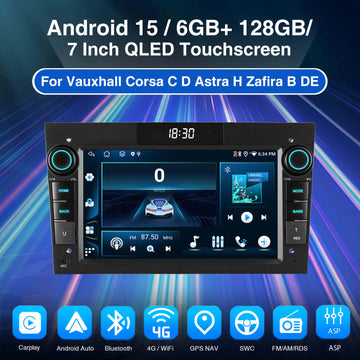 ESSGOO MP5 AZ0001 | Android 15 7-inch QLED Touchscreen - For Opel, Bluetooth 5.0, CarPlay & Android Auto, FM