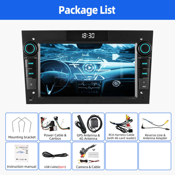 ESSGOO MP5 AZ0001 | Android 15 7-inch QLED Touchscreen - For Opel, Bluetooth 5.0, CarPlay & Android Auto, FM
