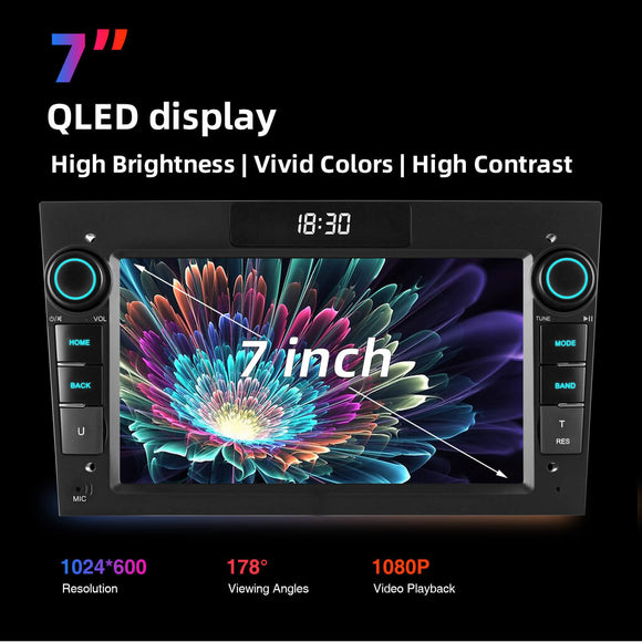 ESSGOO MP5 AZ0001 | Android 15 7-inch QLED Touchscreen - For Opel, Bluetooth 5.0, CarPlay & Android Auto, FM