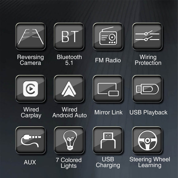 ESSGOO MP5 AS7001c | 7-inch IPS HD Touchscreen Car Stereo, Bluetooth 5.1, Wired CarPlay & Wired Android Auto, FM USB AUX