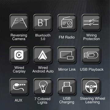 ESSGOO MP5 AS7001c | 7-inch IPS HD Touchscreen Car Stereo, Bluetooth 5.0, Wired CarPlay & Wired Android Auto, FM USB AUX - 0