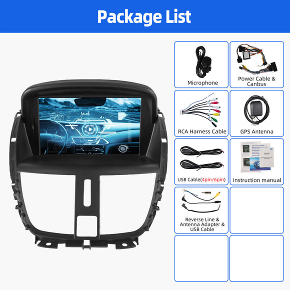 ESSGOO MP5 AR7001 | Android 15 7-inch IPS Touchscreen Car Stereo - For Peugeot 207 2006-2015, Bluetooth 4.1, CarPlay & Android Auto, FM