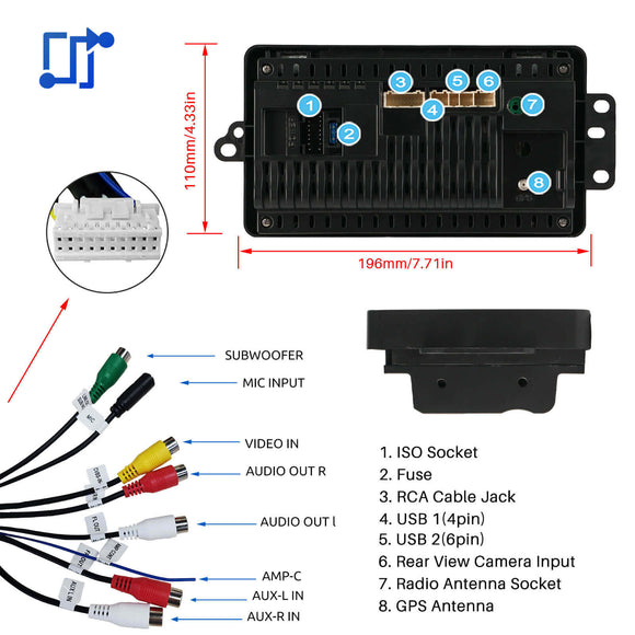 ESSGOO MP5 AR7001 | Android 15 7-inch IPS Touchscreen Car Stereo - for GMC/Chevrolet 2003-2006, Bluetooth 4.1, Apple CarPlay & Android Auto, FM