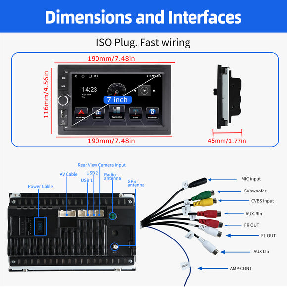 MP5 AR7001-7785B | Android 16 7-inch HD Touchscreen - For VW Golf Jetta MK4 Polo 9N Passat B5 T5 T4