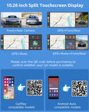 ESSGOO 1026SCP 10.26" IPS CarPlay Screen for Cars, Wireless Apple CarPlay & Android Auto, Bluetooth 5.3, FM, 64GB TF Card Support, AUX-7