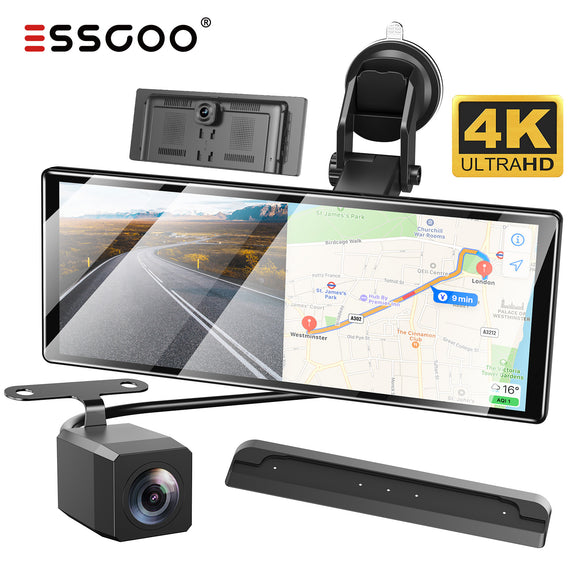 H16 Portable 10.26" IPS Touch Screen Wireless CarPlay & Android Auto, 2K Front & AHD Rear DVR Dash Cam, Bluetooth 5.2 WiFi 5G, Multi-Language Car Stereo Compatible With Most Vehicles