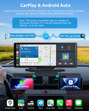 H26 PRO 10.26" 4K Front Dash Cam Portable Wireless CarPlay & Android Auto, Dual Microphone, FM, Support Rear AHD Camera, Fits All Vehicles-2