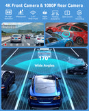 H26 PRO 10.26" 4K Front Dash Cam Portable Wireless CarPlay & Android Auto, Dual Microphone, FM, Support Rear AHD Camera, Fits All Vehicles-3