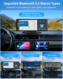 H26 PRO 10.26" 4K Front Dash Cam Portable Wireless CarPlay & Android Auto, Dual Microphone, FM, Support Rear AHD Camera, Fits All Vehicles-5