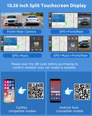 H26 PRO 10.26" 4K Front Dash Cam Portable Wireless CarPlay & Android Auto, Dual Microphone, FM, Support Rear AHD Camera, Fits All Vehicles-8