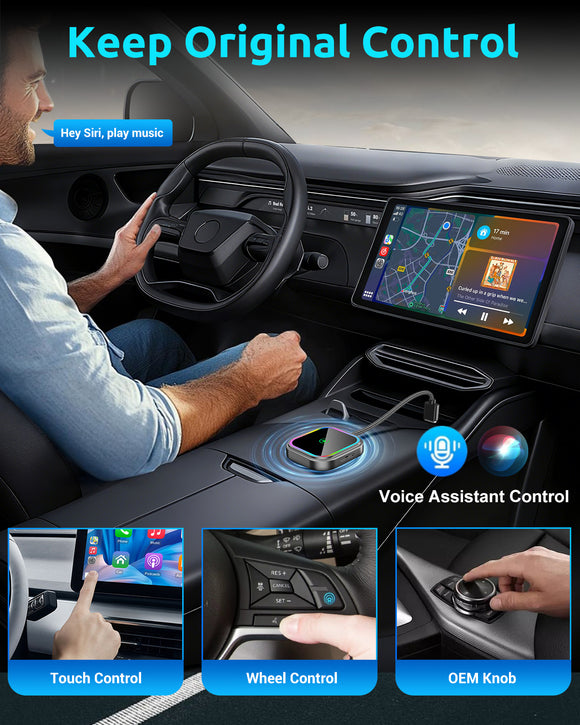 PL8 Pro Portable CarPlay Box 2-in-1 Wireless CarPlay Adapter