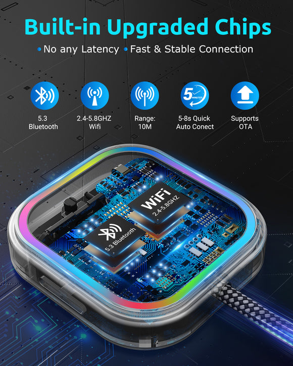 PL8 Pro Portable CarPlay Box 2-in-1 Wireless CarPlay Adapter