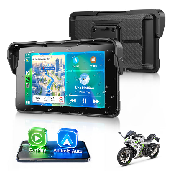 E10 5"Portable Wireless CarPlay & Android Auto, Siri Assistant, TF, Applicable To Most Models