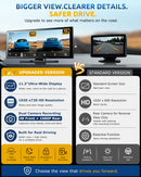 E72 11.3 Inch IPS Touch Screen Car DVR Player, Wireless CarPlay & Android Auto, 4K Front AHD Rear Dash Cam, Bluetooth 5.2 WiFi 5G, OTA Upgrade Split Screen Car Stereo-7