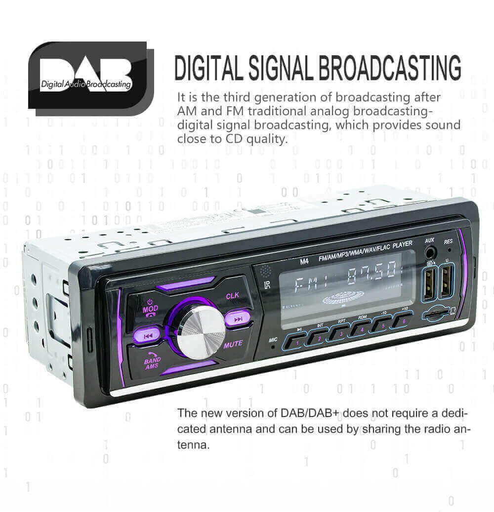 ESSGOO D1 Audiosysteme Multimedia Autoradio Single Din MP3 Player DAB AUX AM Radio