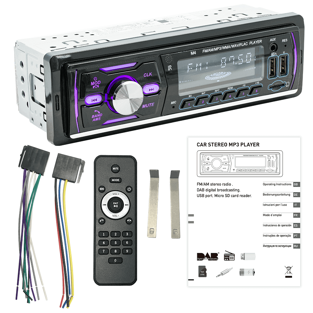 ESSGOO D1 | Systèmes audio Multimédia Autoradio Single Din Lecteur MP3 DAB AUX AM Radio