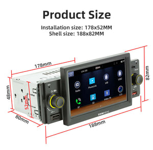 ESSGOO SWM151C | 1 Din Car Audio System Auto Stereo MP5 Player, Wired Android AUTO/Apple CarPlay