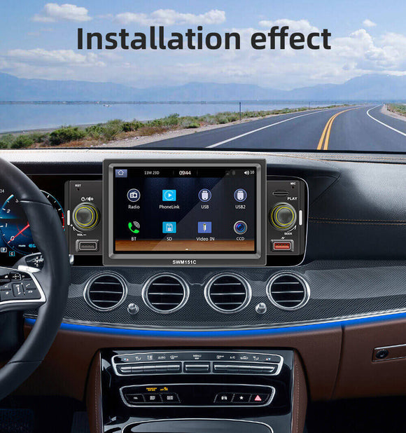 ESSGOO SWM151C | 1 Din Car Audio System Auto Stereo MP5 Player, Wired Android AUTO/Apple CarPlay