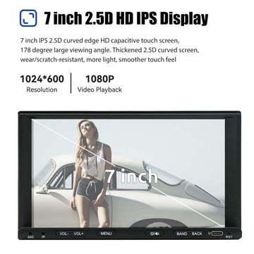 ESSGOO MP5 AR7001 | 2 DIN, 7-inch HD IPS Touchscreen Car Stereo, Bluetooth WiFi, CarPlay & Android Auto, FM - 0