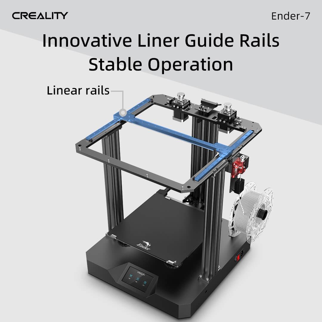 3D-Drucker Creality Ender 7 mit Hochgeschwindigkeitsdrucker 250 mm/s und Ultrabase Heizbett, Druckgröße 250x250x300mm, ABS/PLA/PETG anwendbar, 3D-Druck Filament 1,75mm - | TRANSFORM, STARTS HERE | Easy . Economic . Energetic