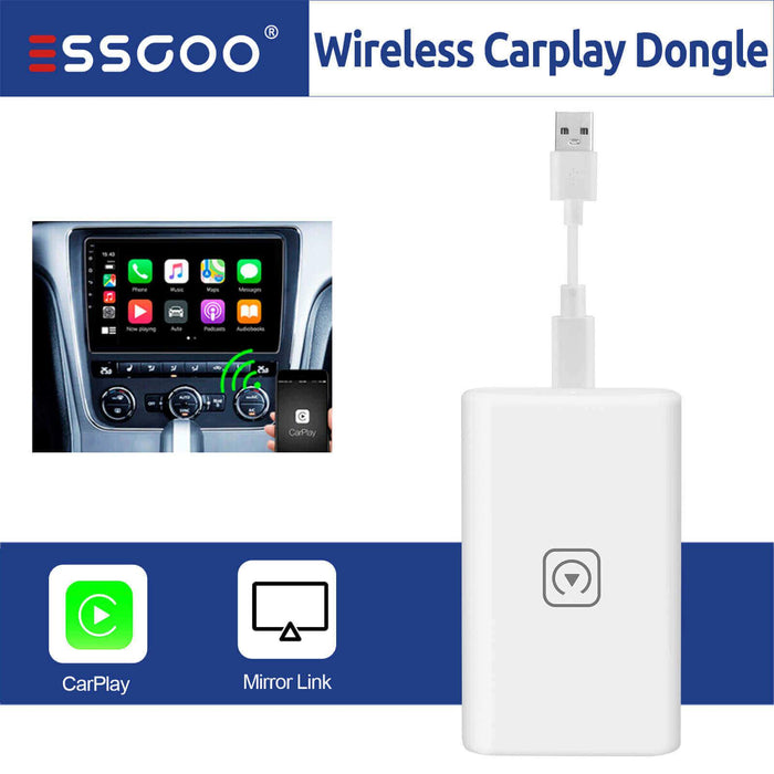 ESSGOO Wireless Carplay Adapter für Android Cars Stereo, Plug and Play Converter Sync iPhone