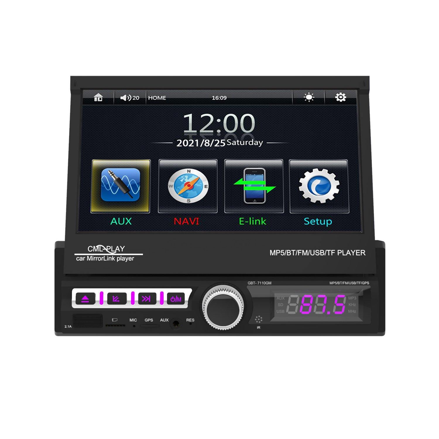 ESSGOO FS7001 | Single 1 Din Car Radio System Auto Stereo MP5 Player Sat Nav AUX USB Bluetooth Camera - | TRANSFORM, STARTS HERE | Easy . Economic . Energetic