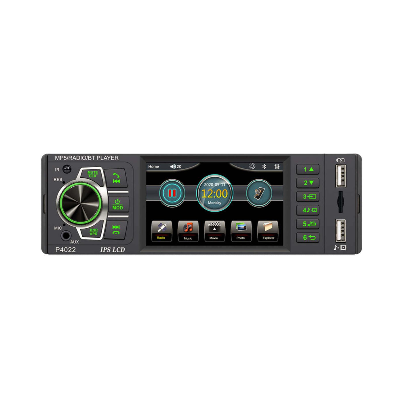 ESSGOO FS4022  Single-Din-Autoradio-Bluetooth-IPS-Bildschirm FM-Radioempfänger  mit Lenkradsteuerung