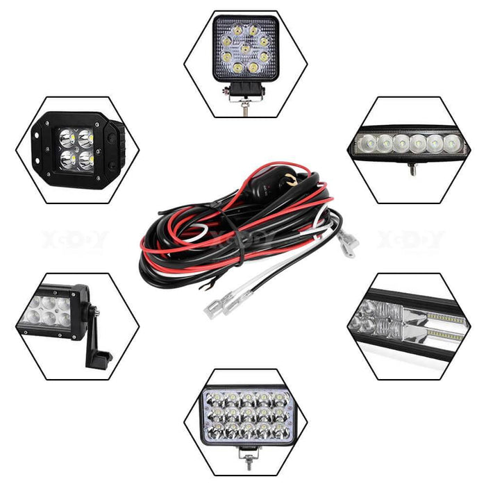 ESSGOO Universal Connector Wiring Harness Kit 12V LED Work Light Bar Off-Road Lights