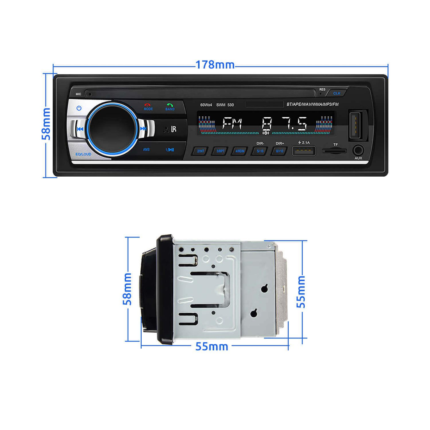 RADIO - CD POUR VOITURE - USB- AUX- DUAL BLUETOOTH- PIONEER