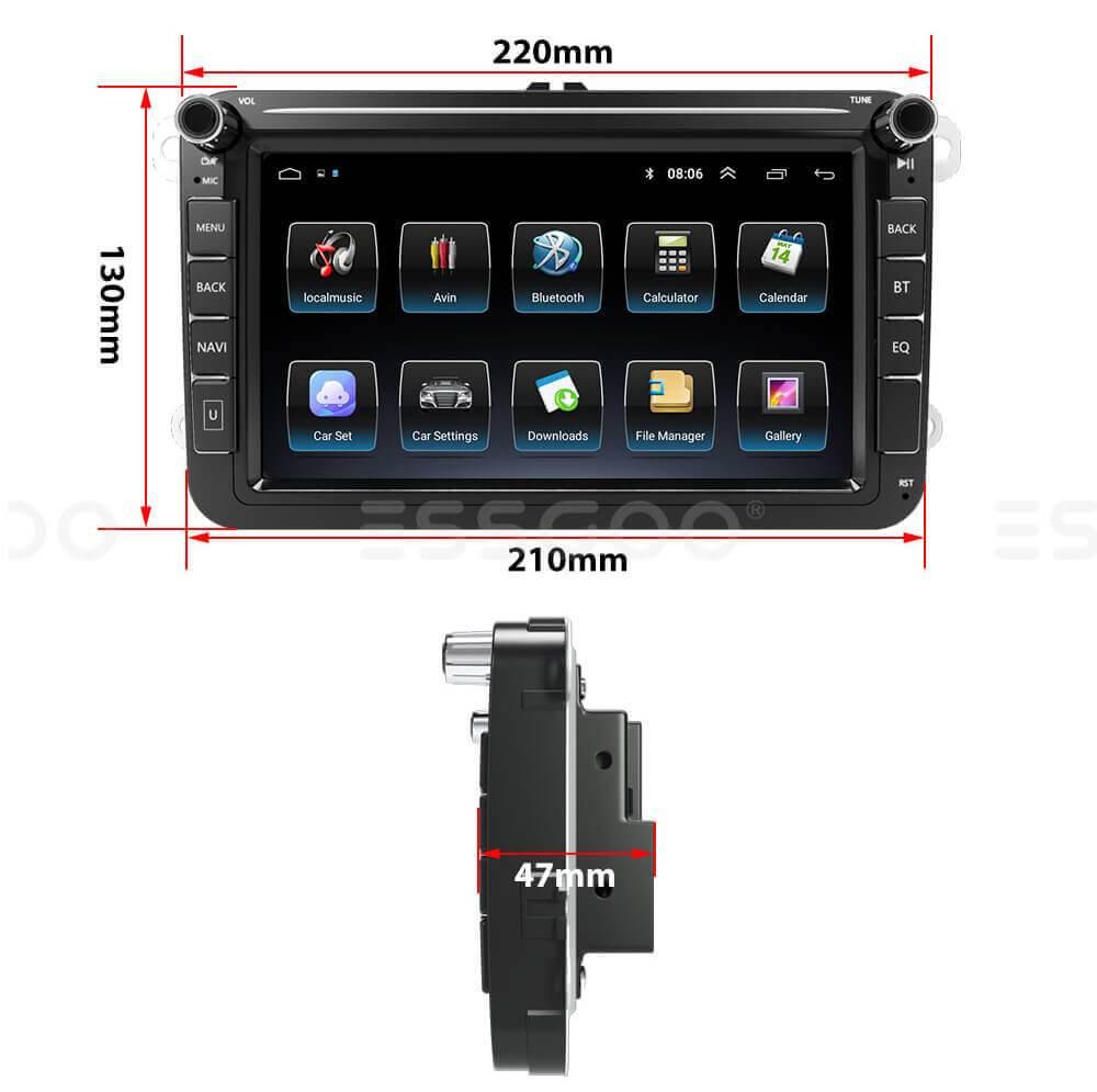 ESSGOO AR8002 | Volkswagen Android Auto Radio Stereo 8-inch Multimedia Car Player Hight Sat Nav - | TRANSFORM, STARTS HERE | Easy . Economic . Energetic