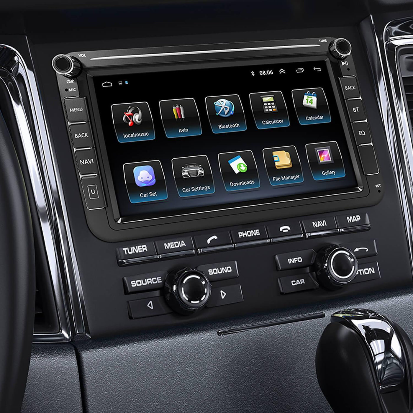 ESSGOO AR8002  Volkswagen Android Auto Radio stéréo 8 pouces lecteur de  voiture multimédia Hight Sat Nav