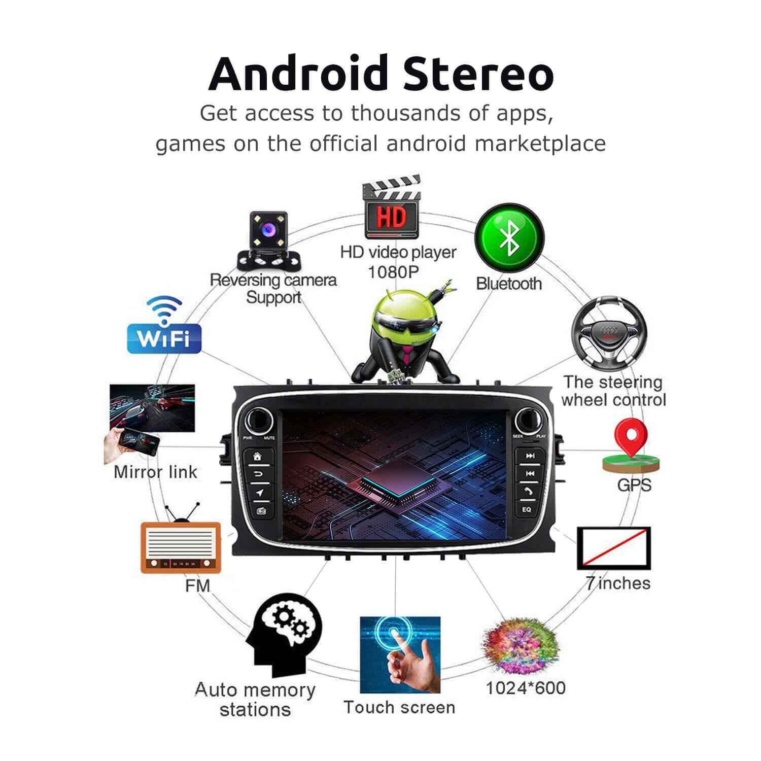 Android Car Radio Multimedia Video Player For Ford Focus 2006-2010 Quad Core Wifi Bluetooth Link - | TRANSFORM, STARTS HERE | Easy . Economic . Energetic