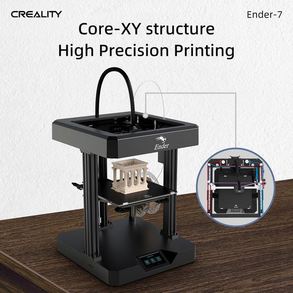 3D-Drucker Creality Ender 7 mit Hochgeschwindigkeitsdrucker 250 mm/s und Ultrabase Heizbett, Druckgröße 250x250x300mm, ABS/PLA/PETG anwendbar, 3D-Druck Filament 1,75mm - | TRANSFORM, STARTS HERE | Easy . Economic . Energetic