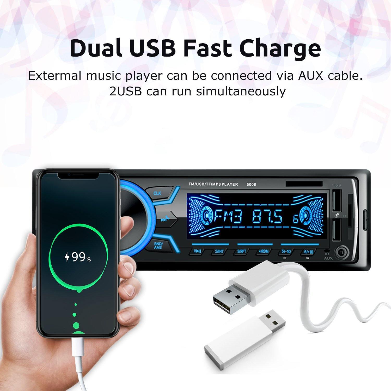 Great Audio Systems Multimedia Head Unit - Single Din, Bluetooth Audio and Hands-Free Calling, Built-in Microphone, MP3 Player,  AUX and USB Port, AM/FM Radio Receiver - | TRANSFORM, STARTS HERE | Easy . Economic . Energetic