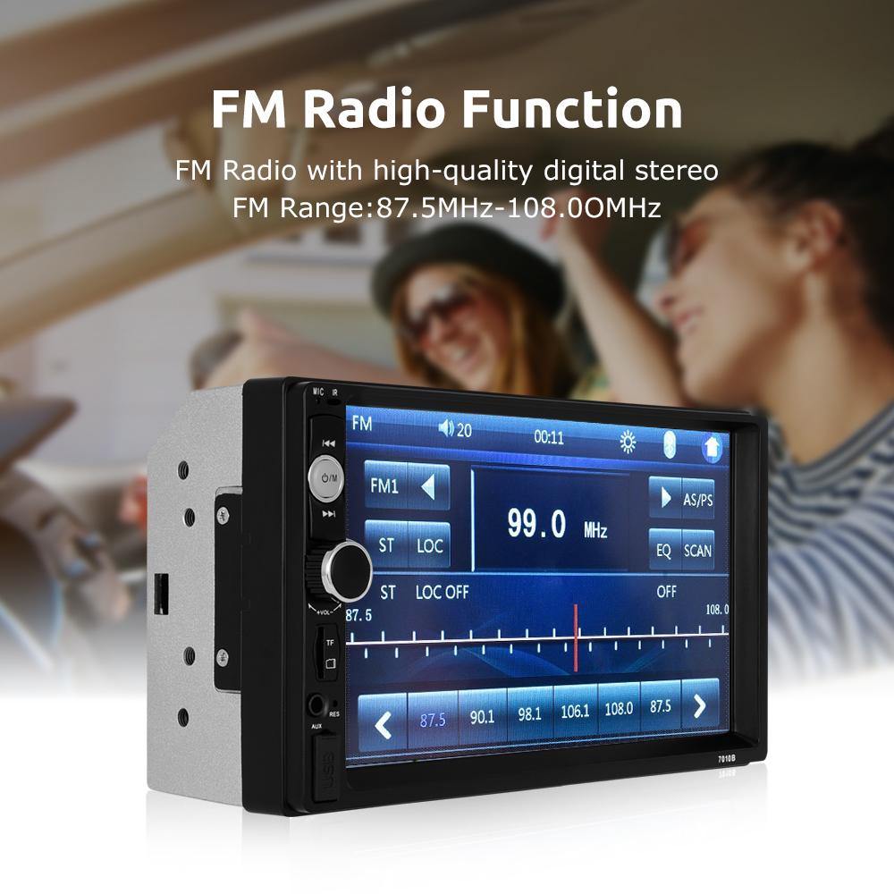 Double DIN Car Stereo Radio, 7 HD Car MP5 Player, Digital Display Touch  Screen, Bluetooth 4.2/ MP5 Player, Car Radio with Bluetooth, 4 LED Rearview